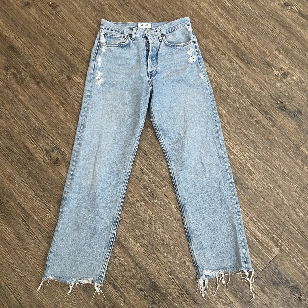 AGOLDE 90's Pinch Waist Crop Straight Leg Jean Size 24 In Nerve - Picture 3 of 11
